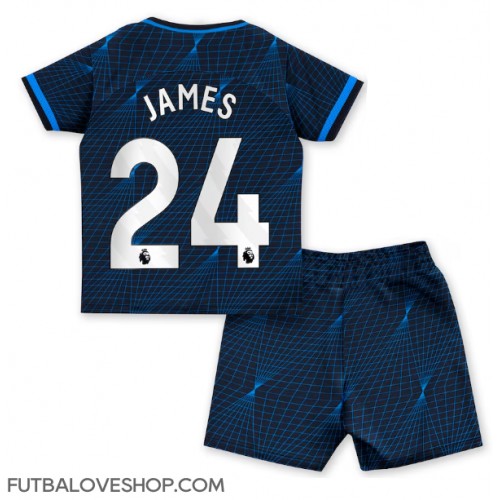 Dres Chelsea Reece James #24 Preč pre deti 2023-24 Krátky Rukáv (+ trenírky)